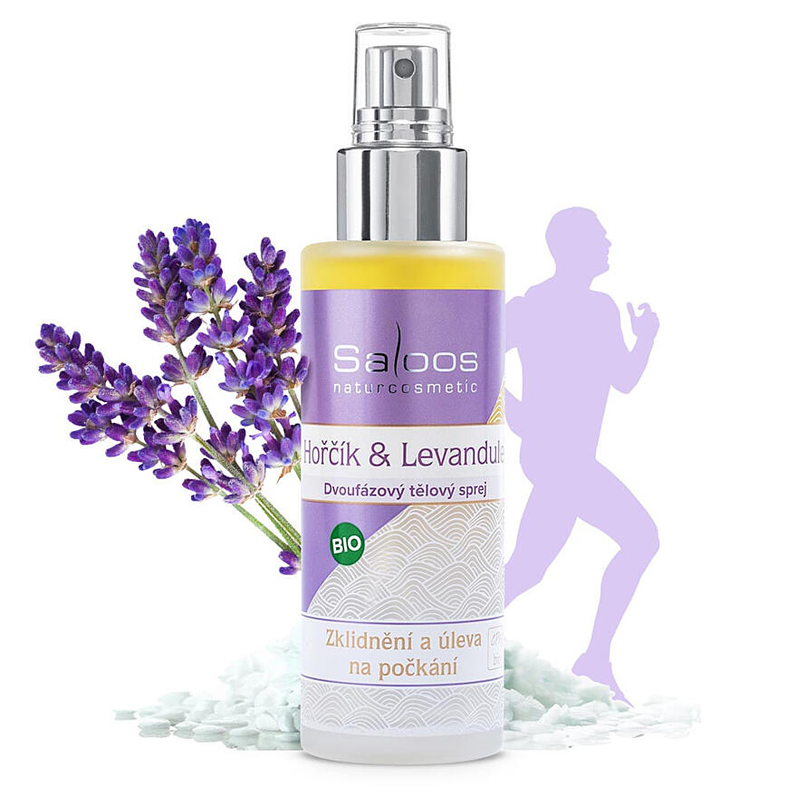 Saloos bio Dvoufázový tělový sprej Hořčík & Levandule 100 ml