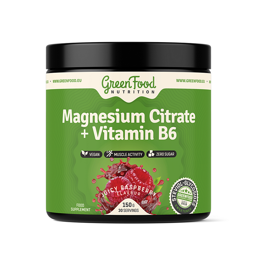 GreenFood Nutrition Magnesium Citrate + Vitamin B6 150 g